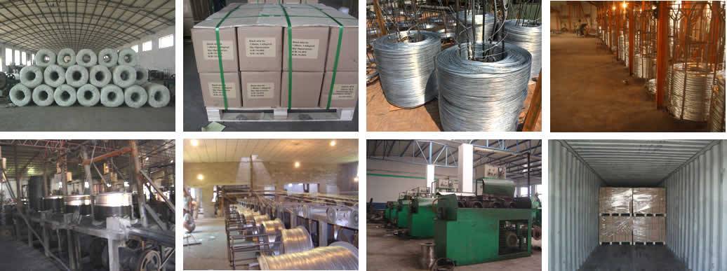 Our factory various binding wires including PVC wire, galvanized wire and stainless steel wire, and our binding wire workshop, package, and delivery.