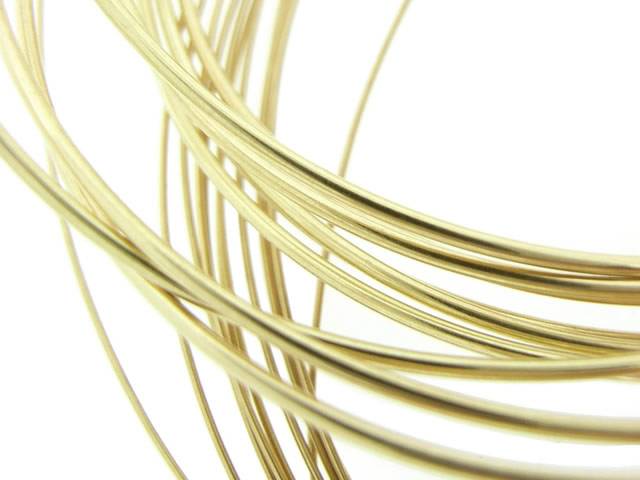 A detail of brass wire on the white background.