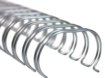 A galvanized binding strip wire on the white background.