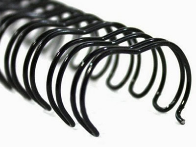 A black coated binding strip wire on the white background.